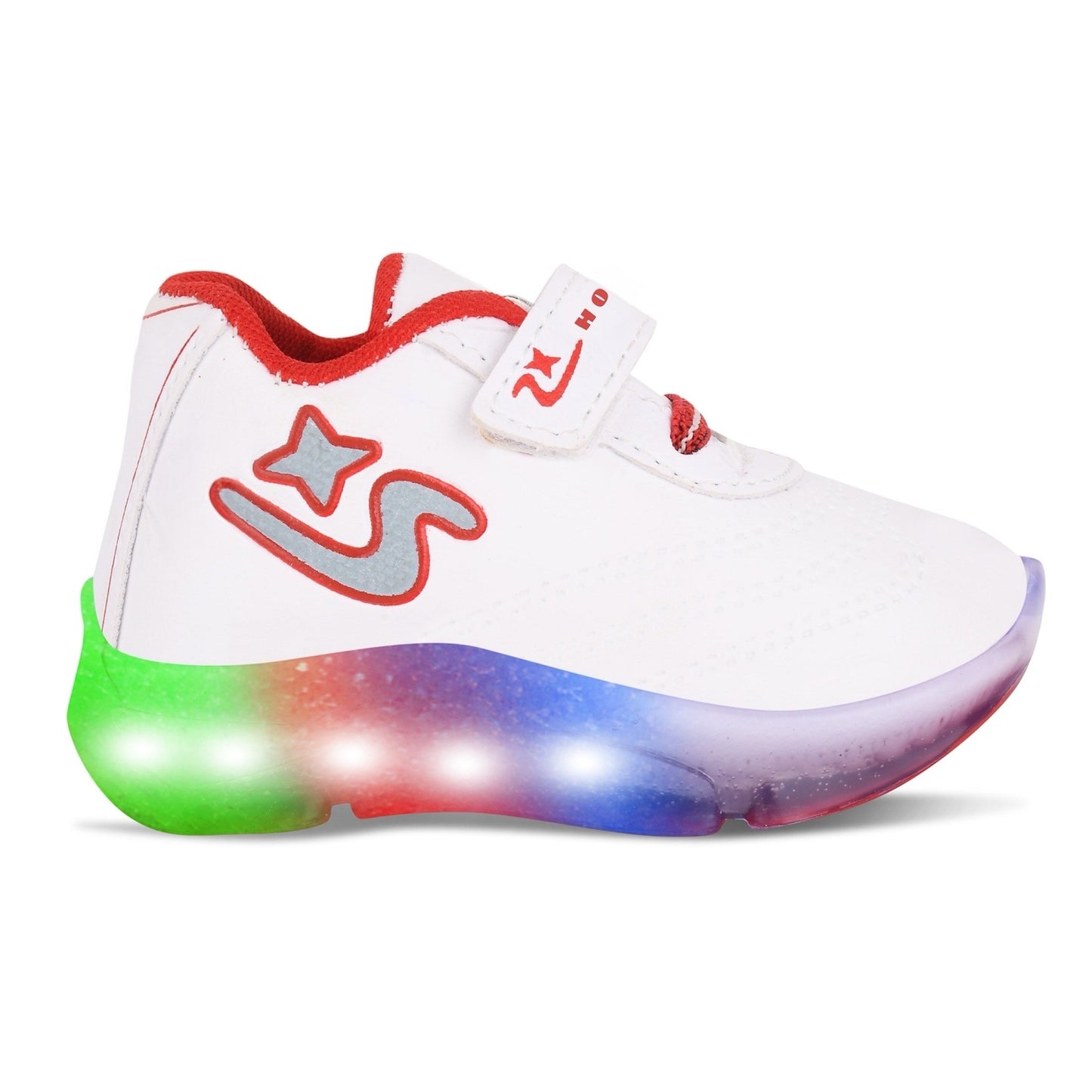 Boys’ White LED Sneakers – Light-Up Shoes