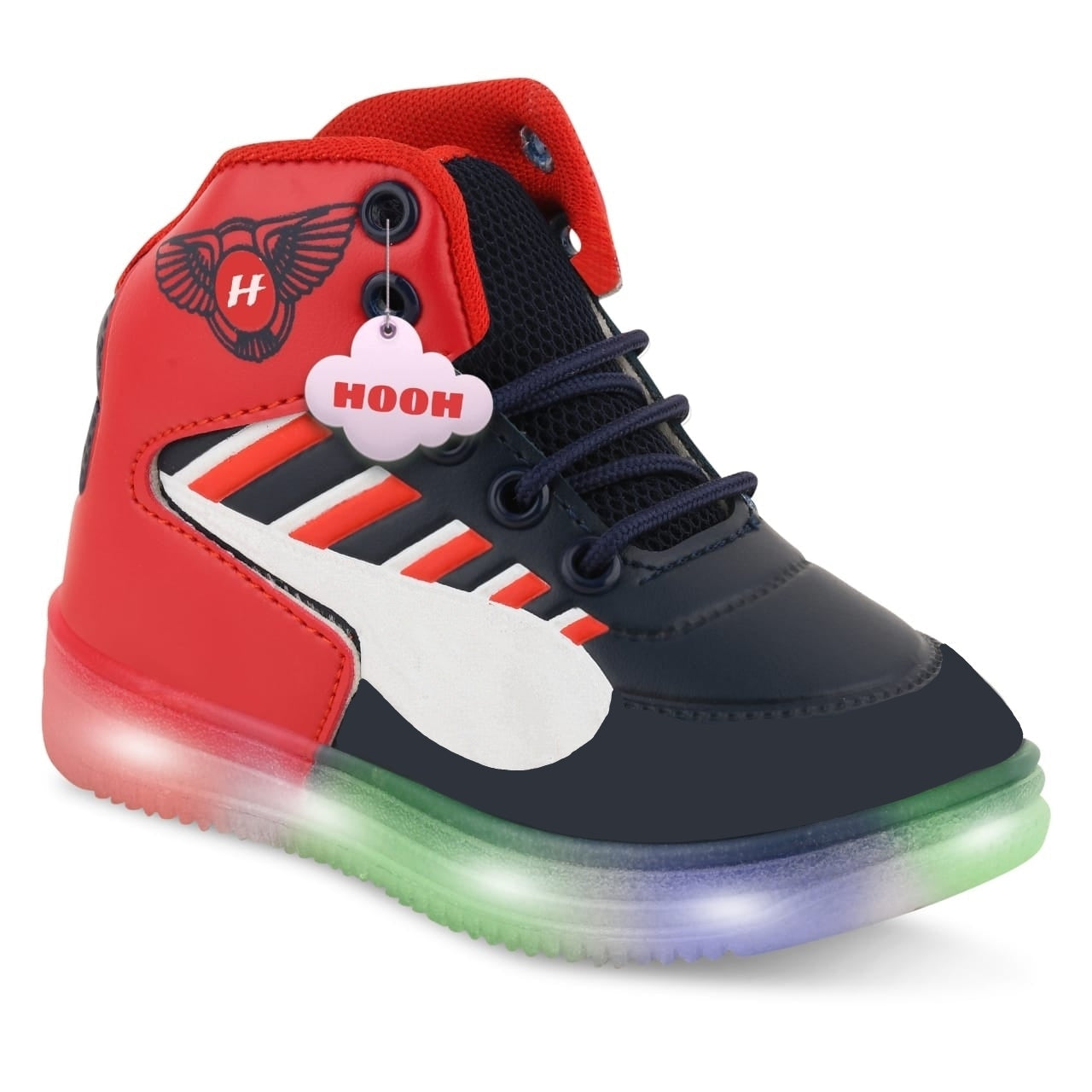 HOOH Unisex LED Light-Up Sneakers for Babies & Kids - (Red, Yellow, orange)
