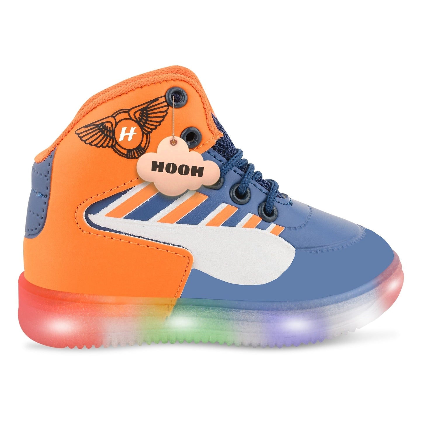 HOOH Unisex LED Light-Up Sneakers for Babies & Kids - (Red, Yellow, orange)