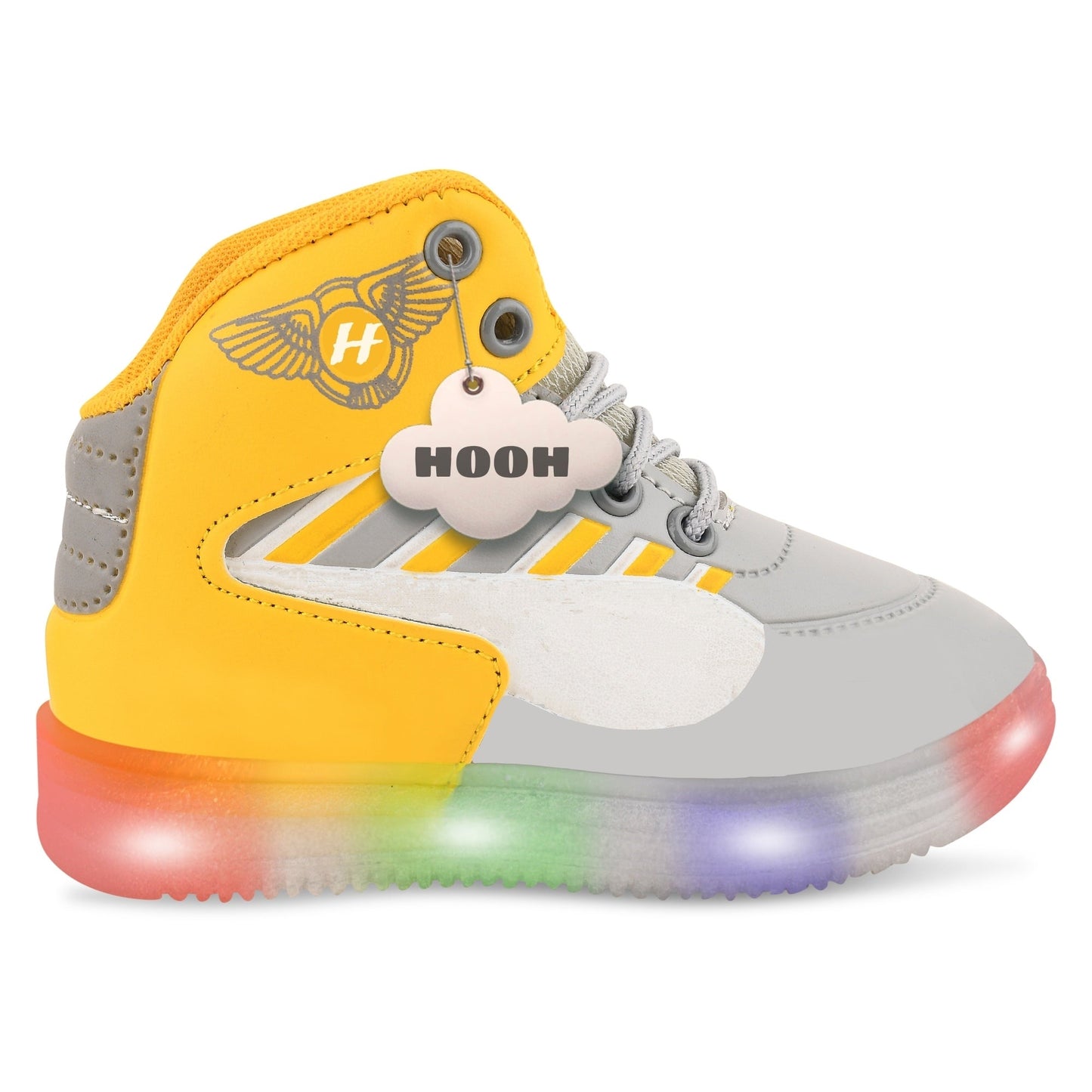 HOOH Unisex LED Light-Up Sneakers for Babies & Kids - (Red, Yellow, orange)