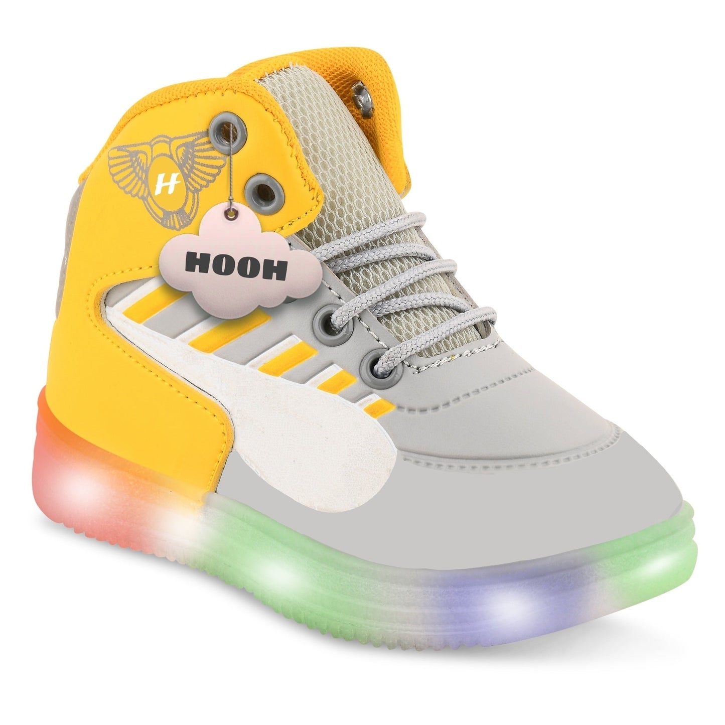 HOOH Unisex LED Light-Up Sneakers for Babies & Kids - (Red, Yellow, orange)