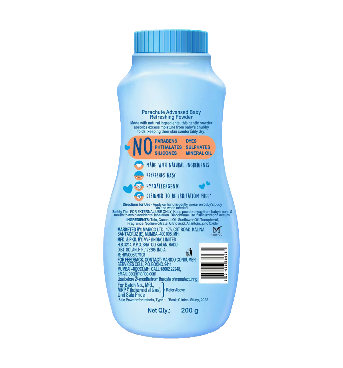 Parachute Baby Refreshing Powder (200 gm)