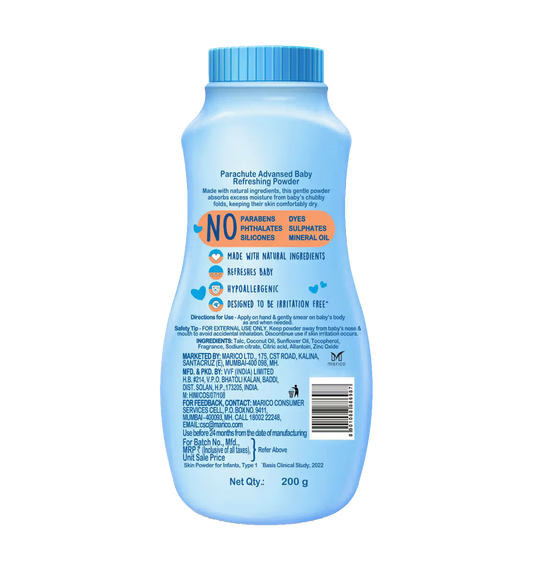 Parachute Baby Refreshing Powder (200 gm)