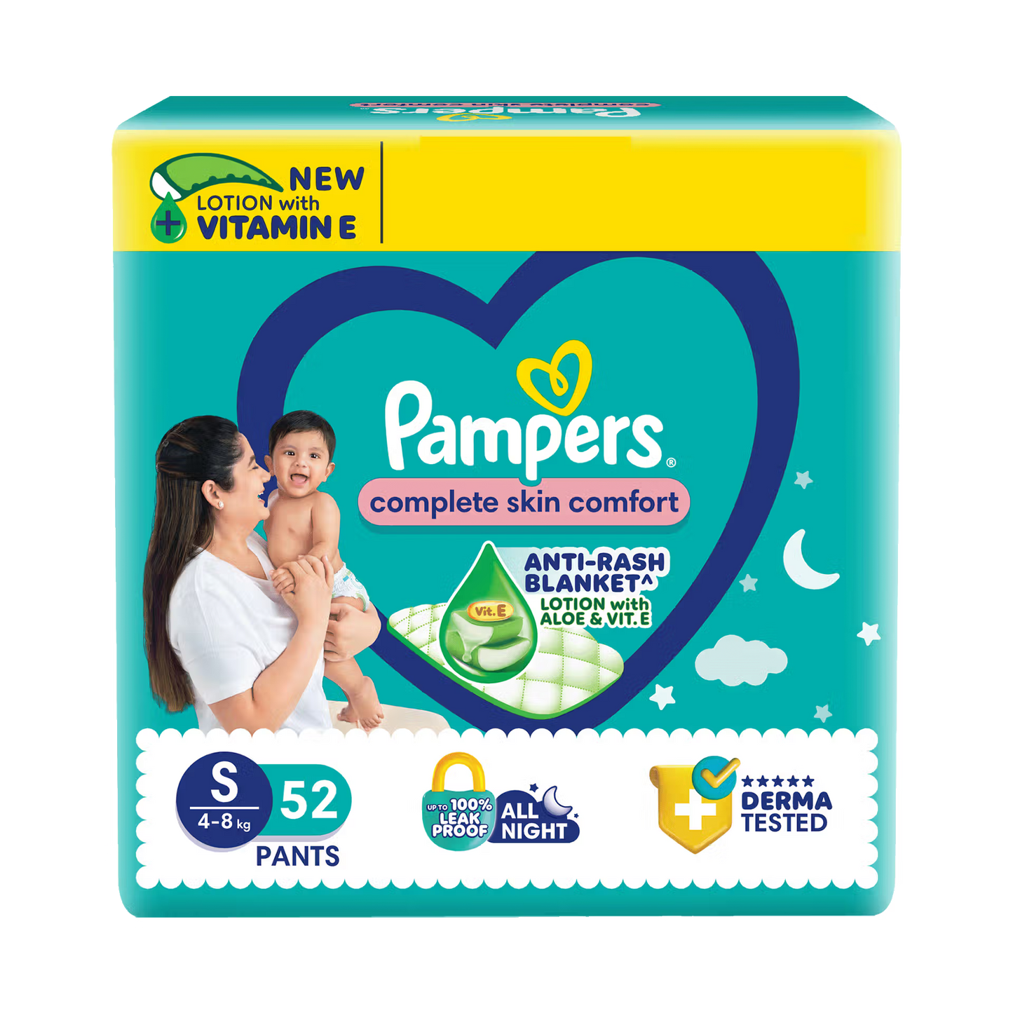Pampers Baby Small Taped Diapers (S,4-8 Kg) 52 Pants