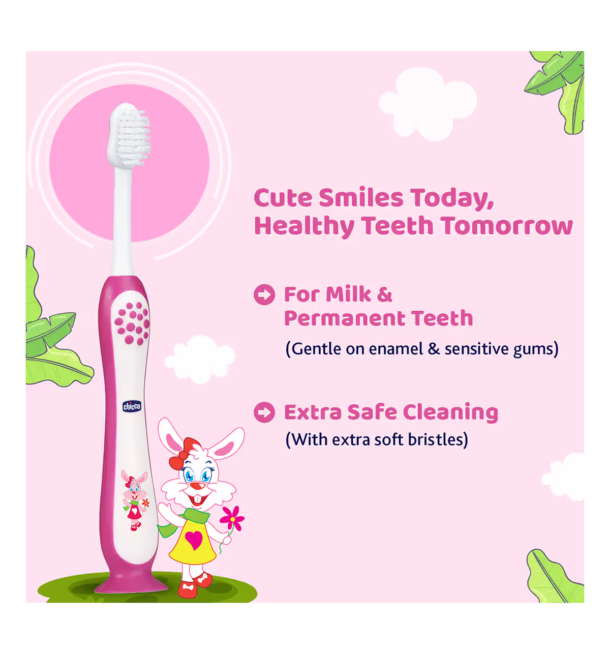 Chicco Kids Toothbrush with Tongue Cleaner (3-8 Years)