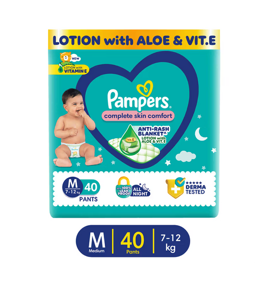 Pampers Baby Medium Taped Diapers (M,7-12 Kg) 40 Pants