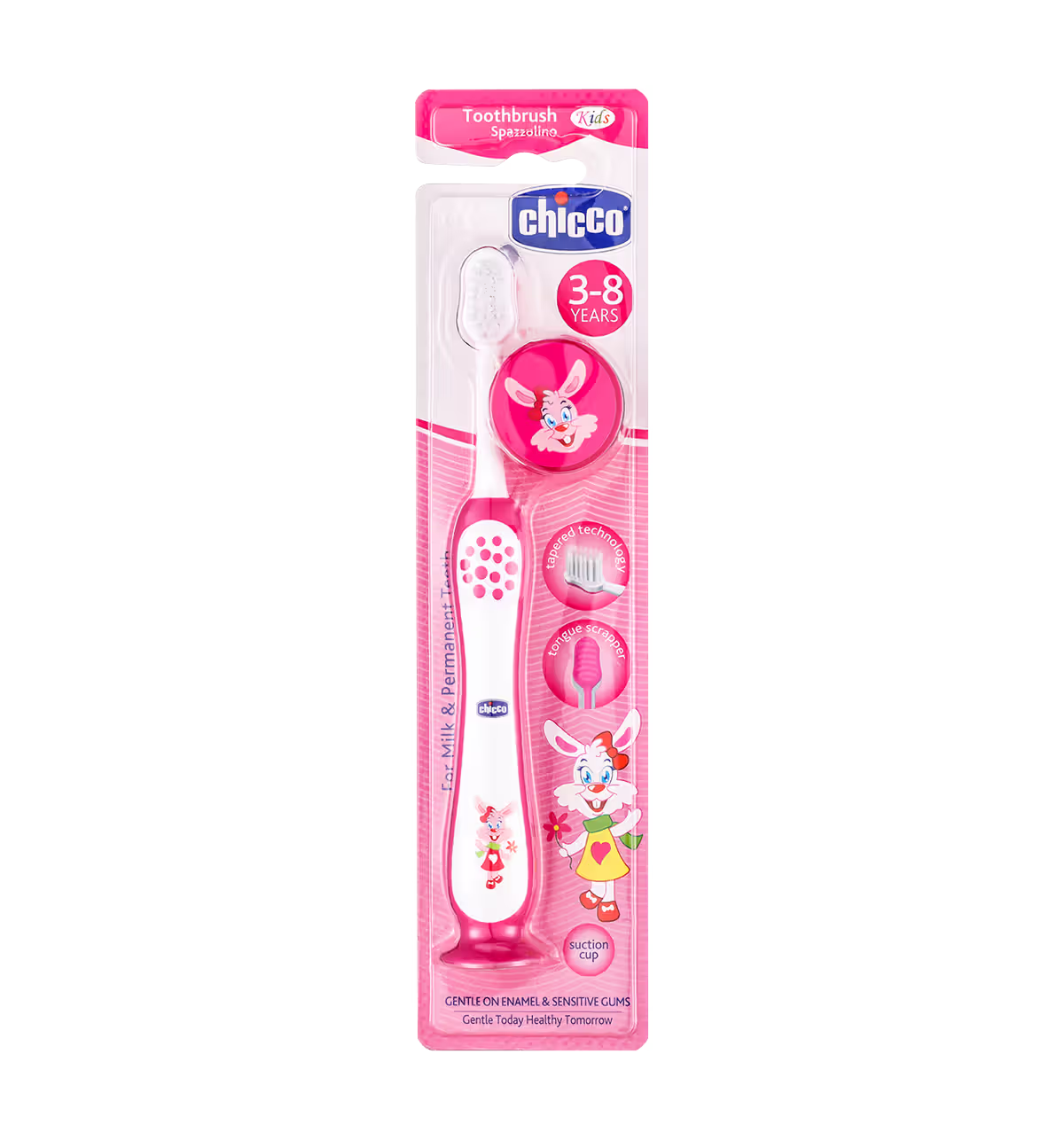 Chicco Kids Toothbrush with Tongue Cleaner (3-8 Years)