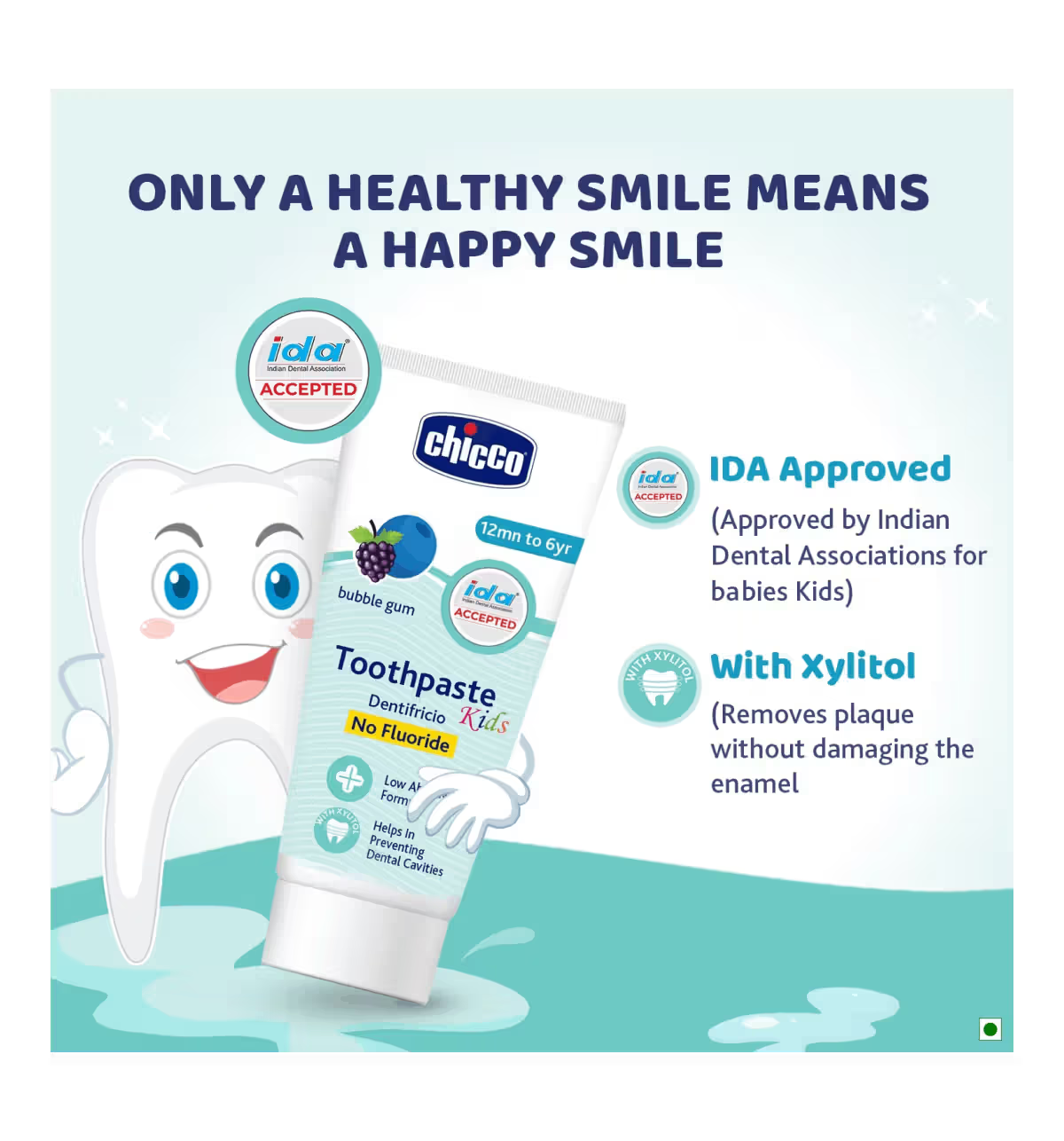 Chicco Kids Toothpaste with Bubble Gum (50 Gm)