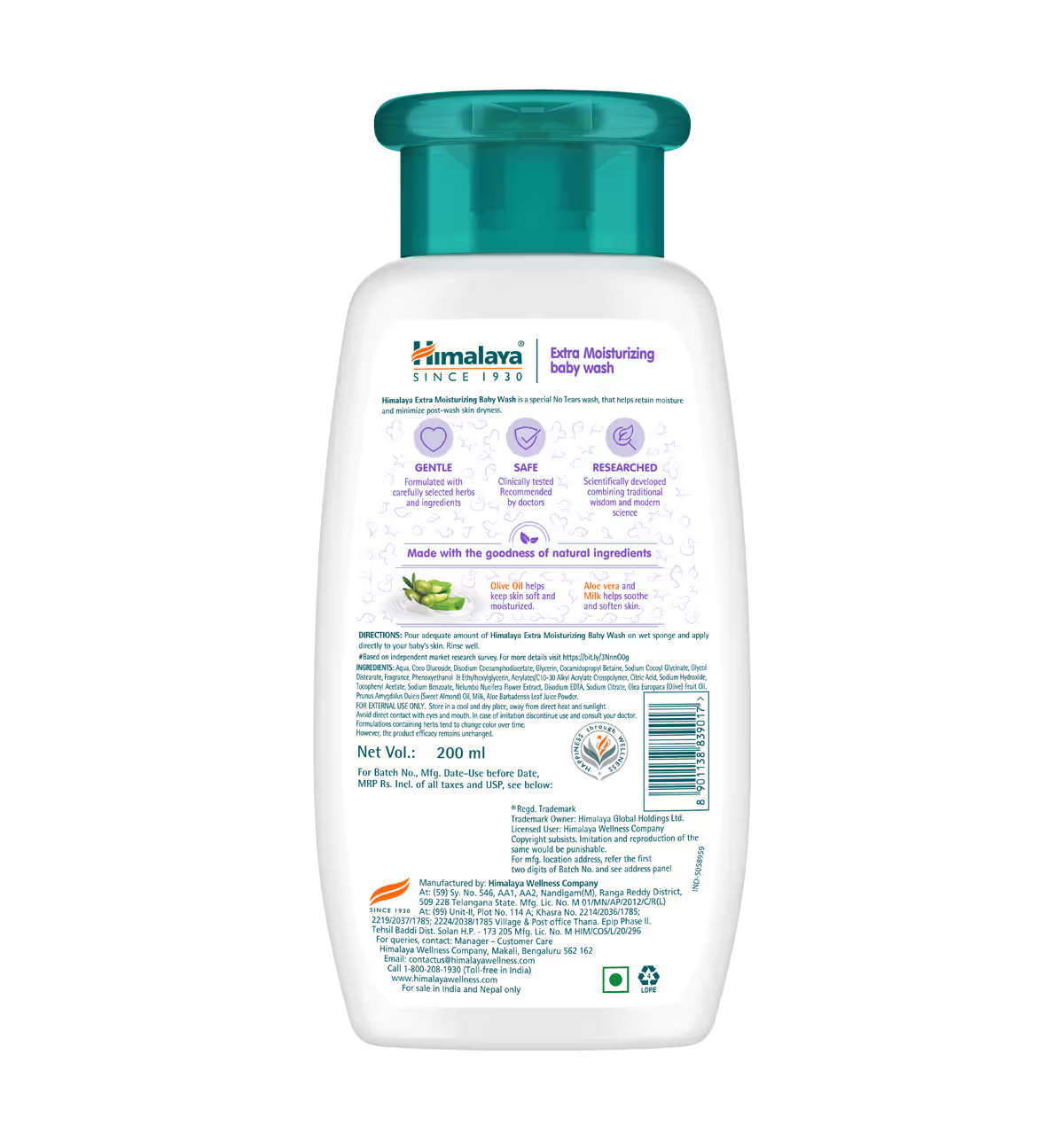 Himalaya Moisturizing Baby Wash (200 ml)