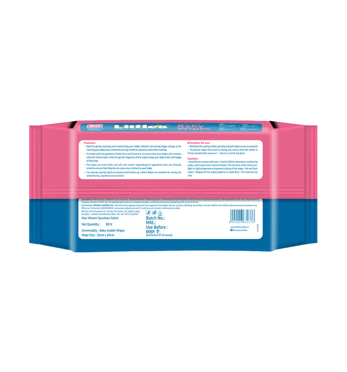 Little's Skincare Baby Wipes (80 Pcs)