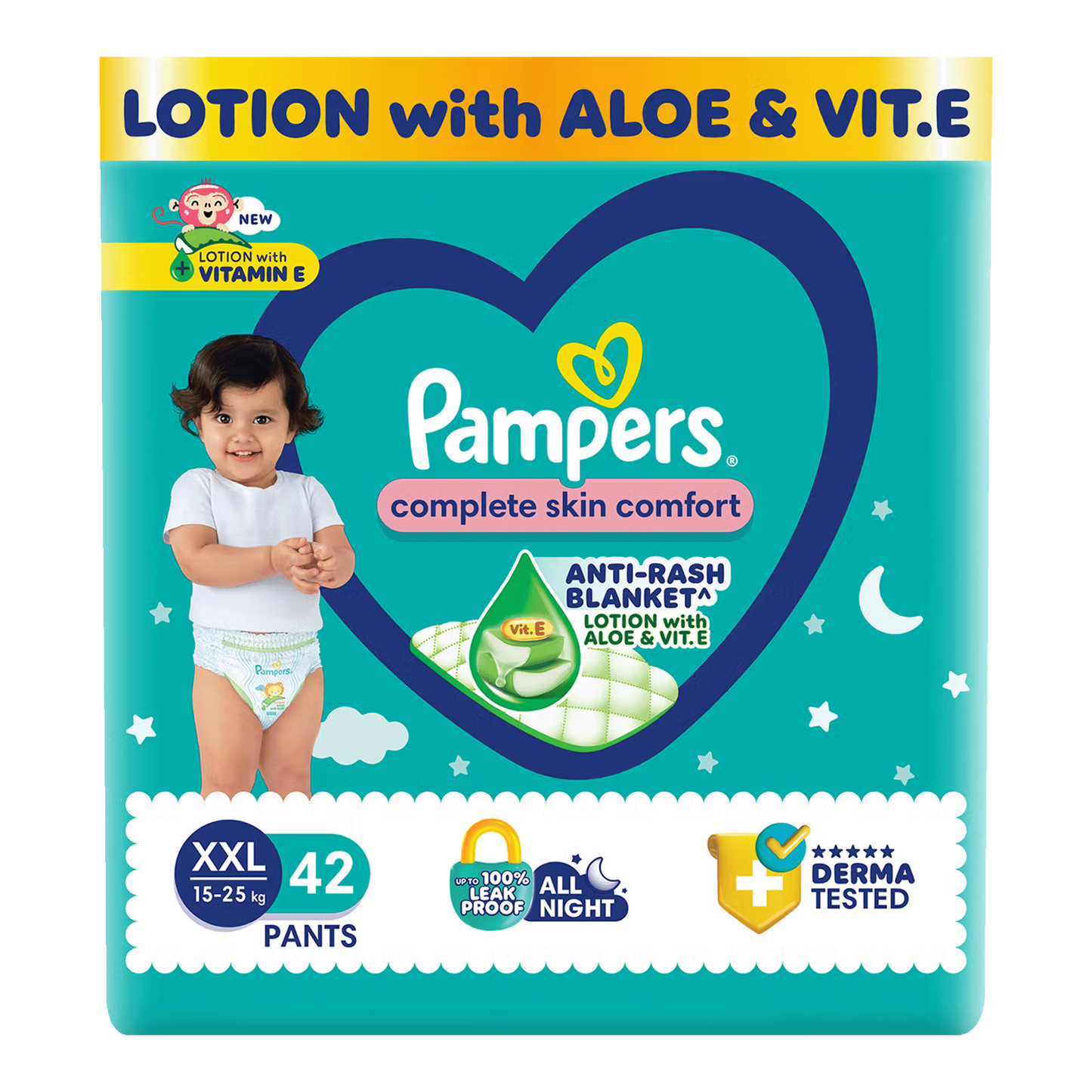 Pampers Baby Extra Large Taped Diapers (XXL,15-25 Kg) 42 Pants