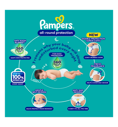 Pampers Baby Large Taped Diapers (L,9-14 Kg) 5 Pants