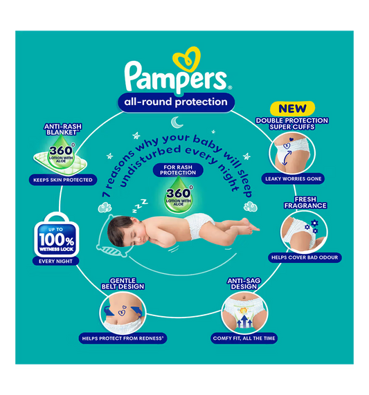 Pampers Baby Large Taped Diapers (L,9-14 Kg) 5 Pants