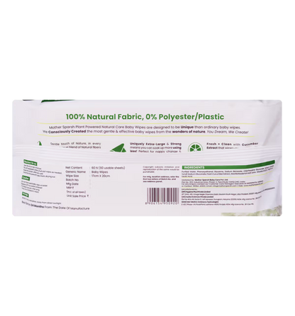 Mother Sparsh Natural Baby Wipes (60 Pcs)