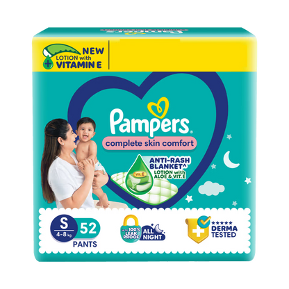 Pampers Baby Small Taped Diapers (S,4-8 Kg) 52 Pants