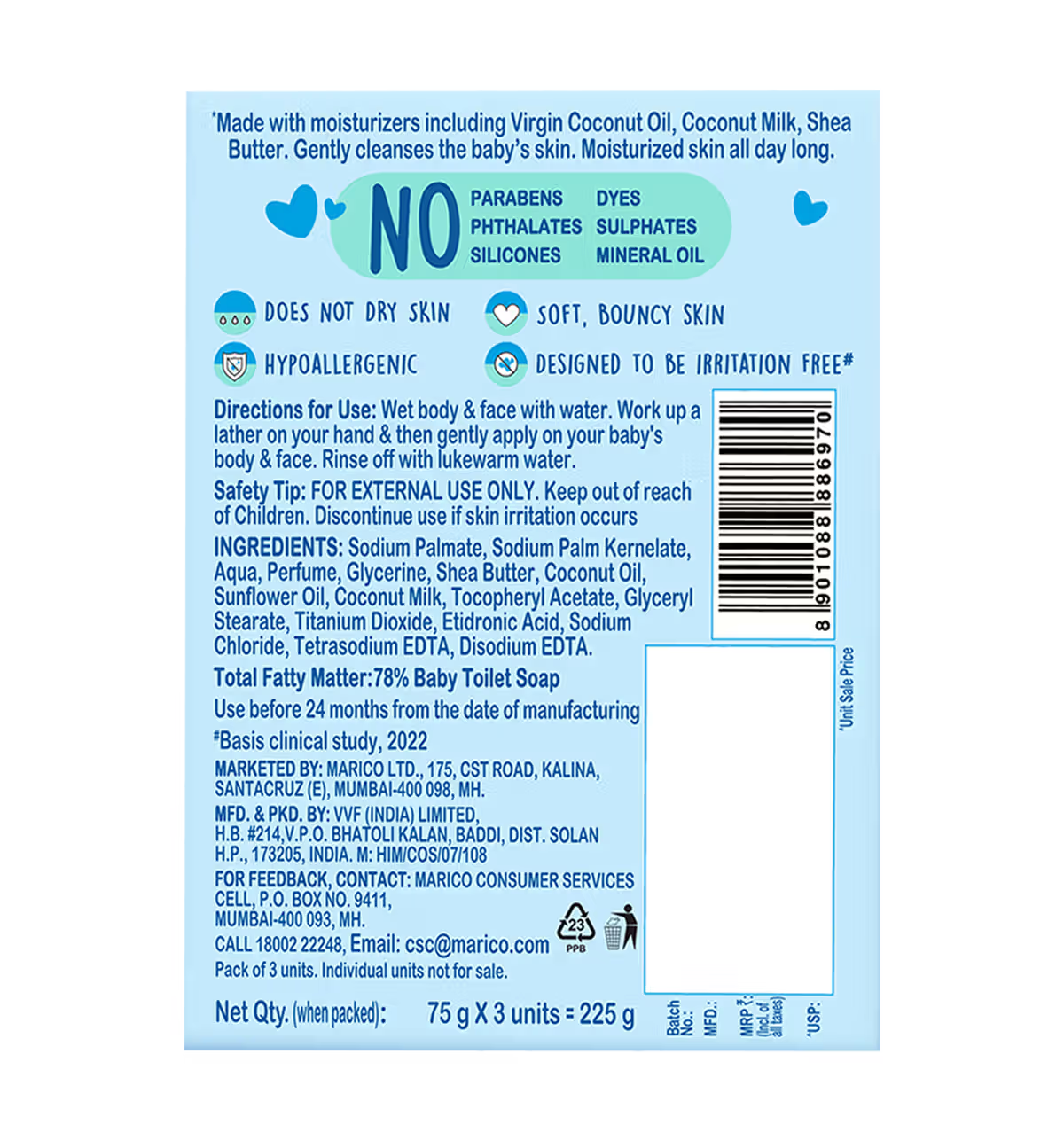 Parachute Advansed Baby Nourishing Soap (60 gm)