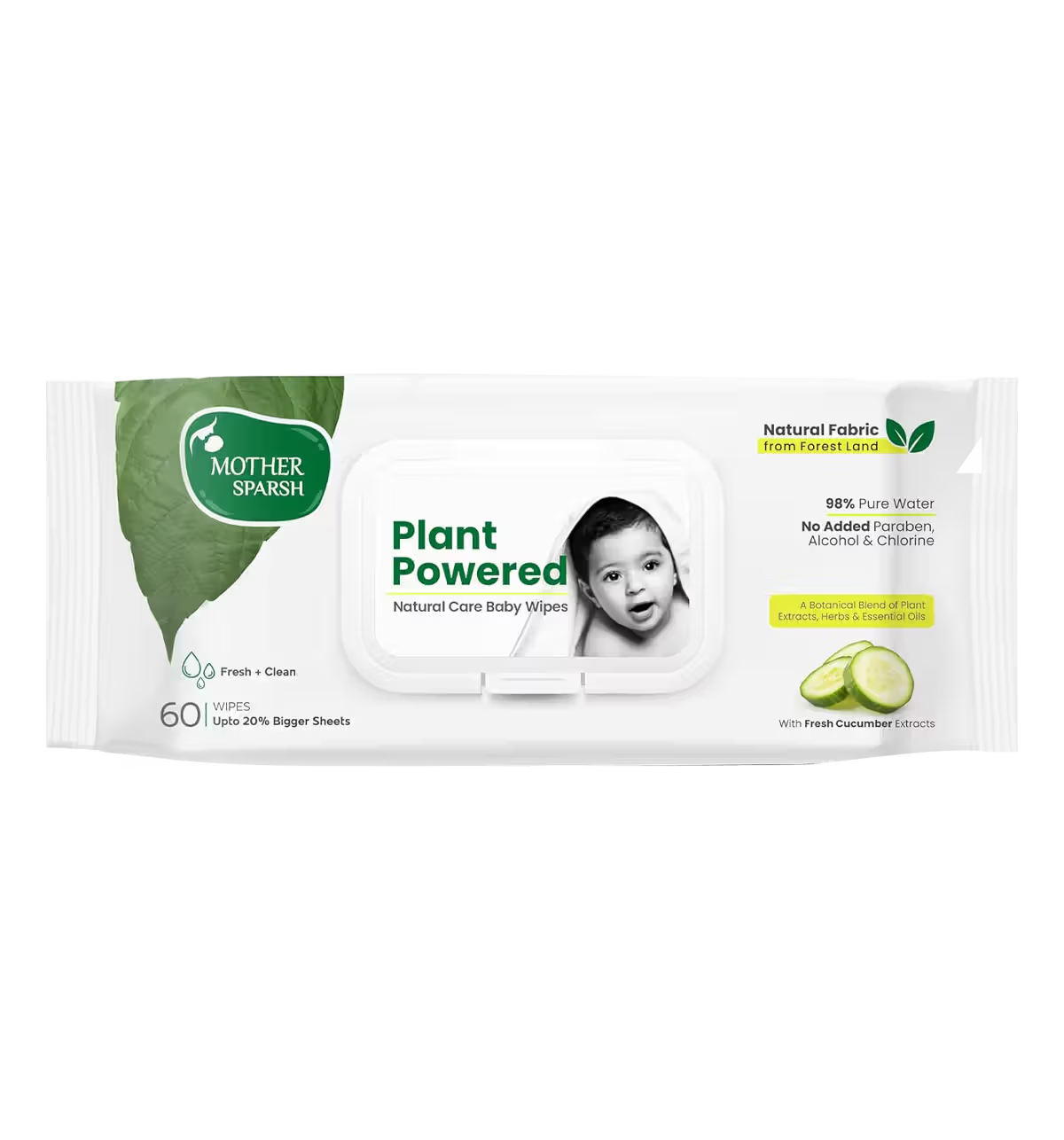 Mother Sparsh Natural Baby Wipes (60 Pcs)