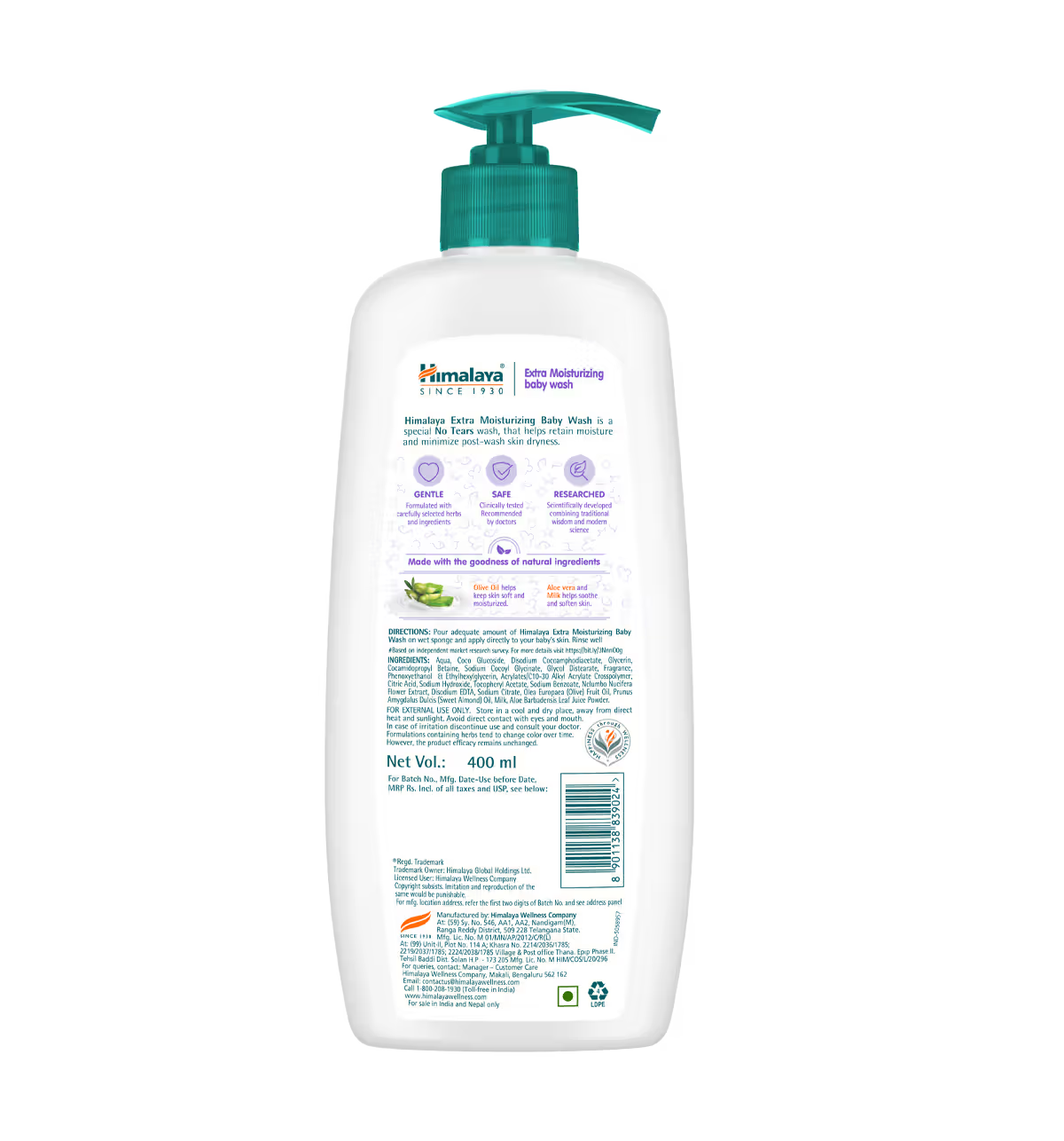 Himalaya Moisturizing Baby Wash (400 ml)