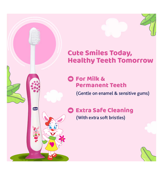 Chicco Kids Toothbrush with Tongue Cleaner (3-8 Years)